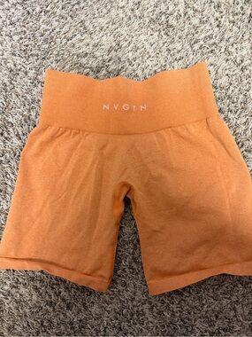 NVGTN Orange Seamless High-Waist Athletic Shorts